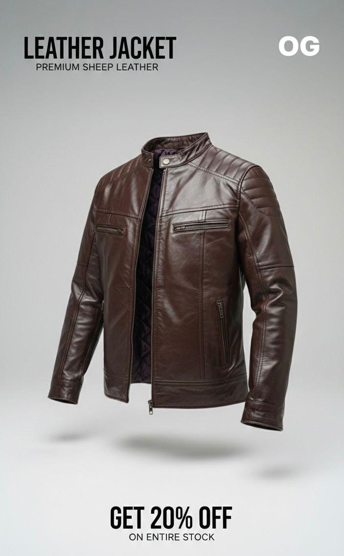 Brown Leather jacket | Premium sheep leather | Best Design