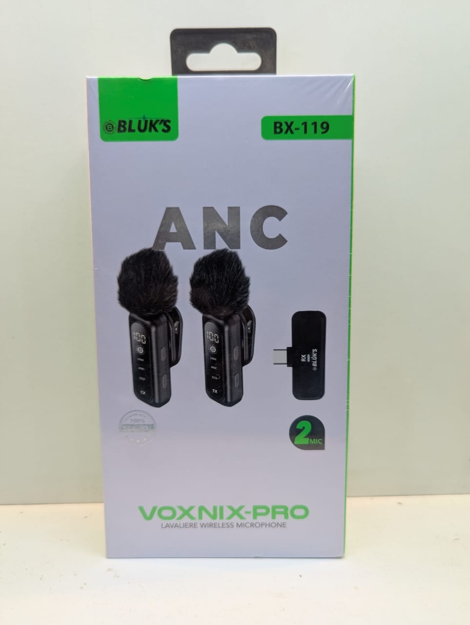 BLUK'S Voxnix-Pro (BX-119) dual wireless lavalier microphone system.