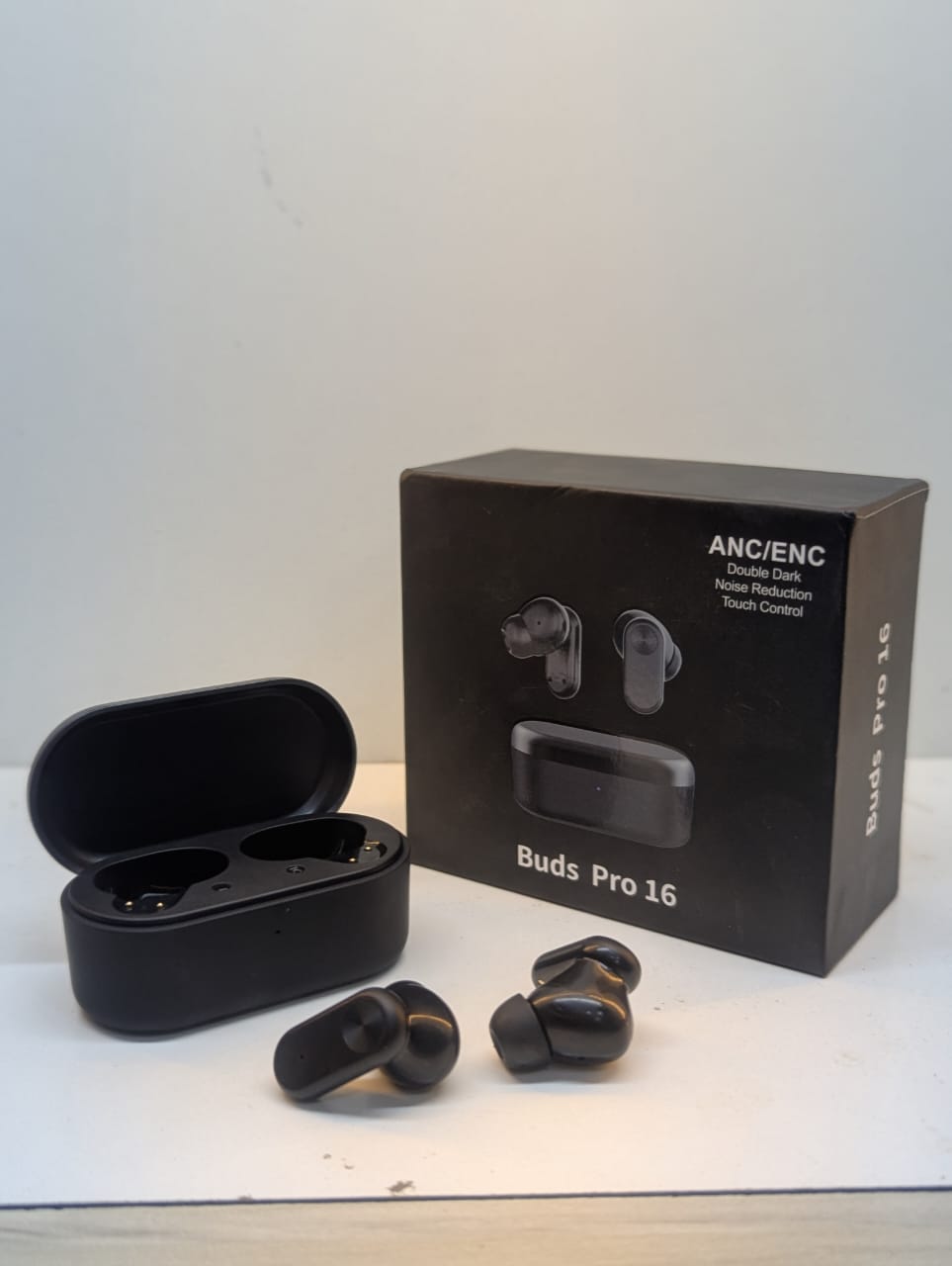 Buds Pro 16 wireless Bluetooth earbuds in matte black