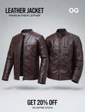 Classic Deep Brown Leather Jacket | Premium sheep leather.
