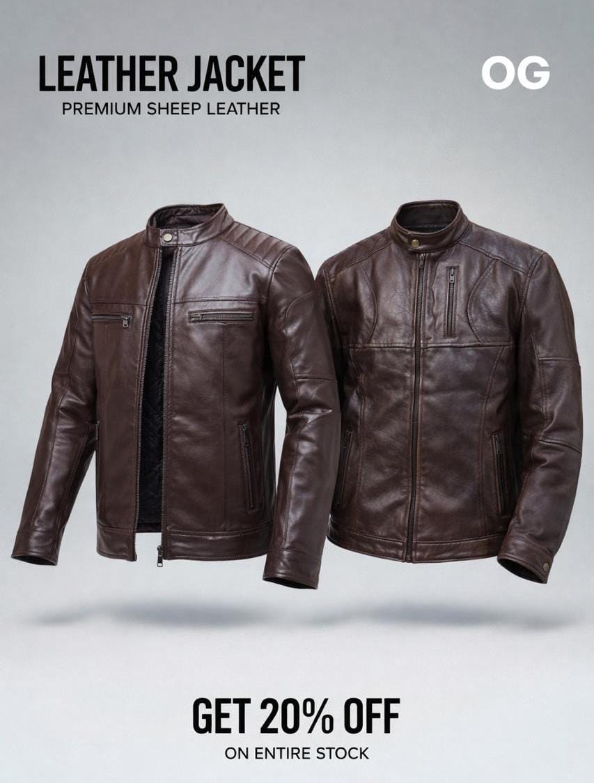 Classic Deep Brown Leather Jacket | Premium sheep leather.