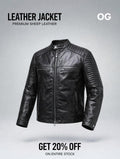 Classic Deep Black Leather Jacket | Premium sheep leather.