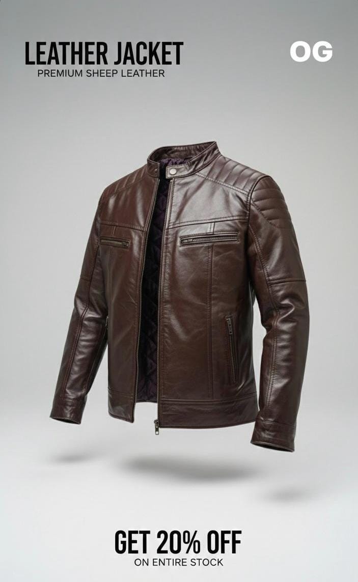 Brown Leather jacket | Premium sheep leather.