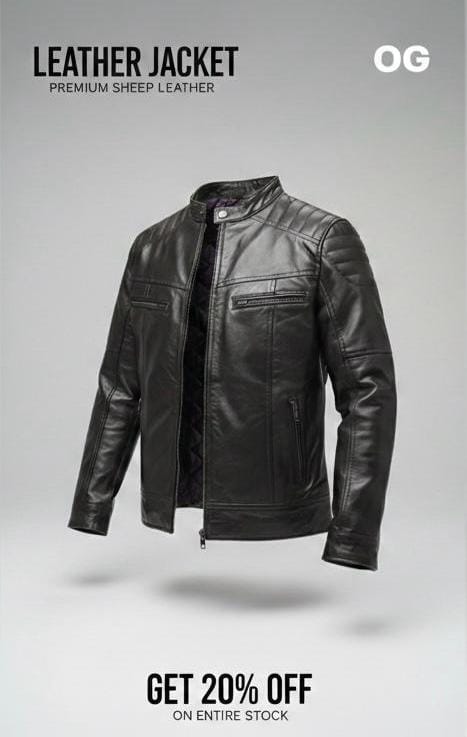 Black Leather jacket | Premium sheep leather.